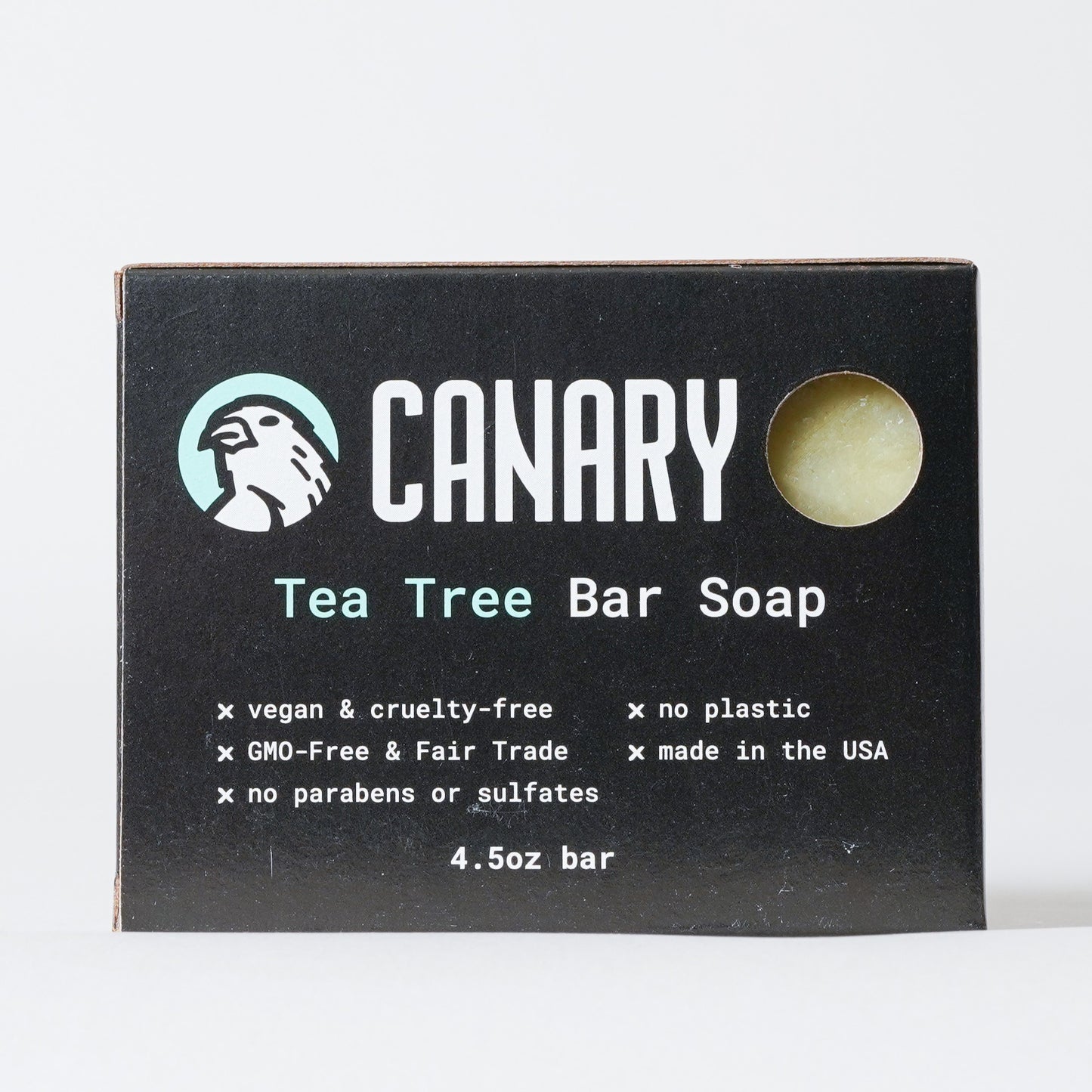 Canary Tea Tree Bar Soap in plastic-free packaging