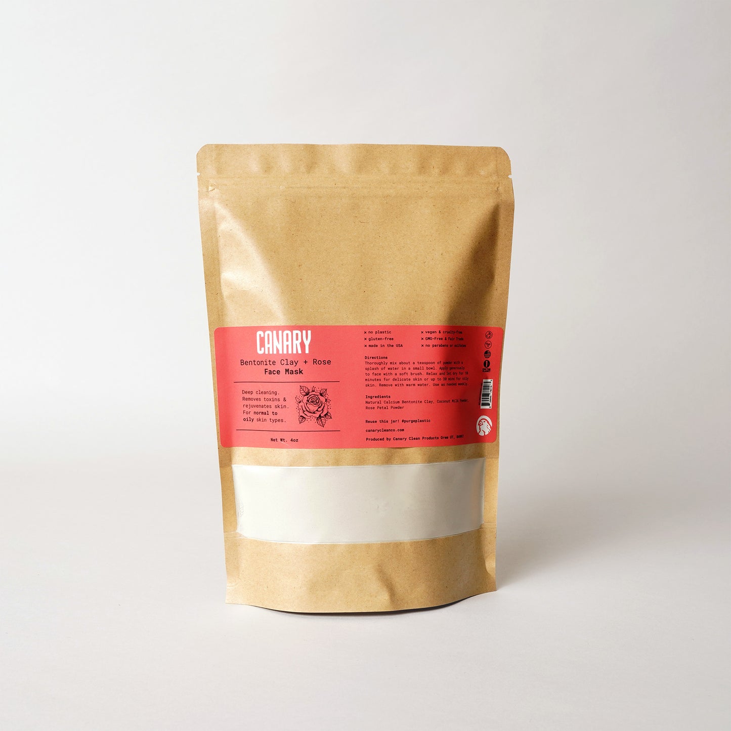 Our natural clay Facial masks are sold in 2lb Bulk Bags. Bentonite + Rose mix
