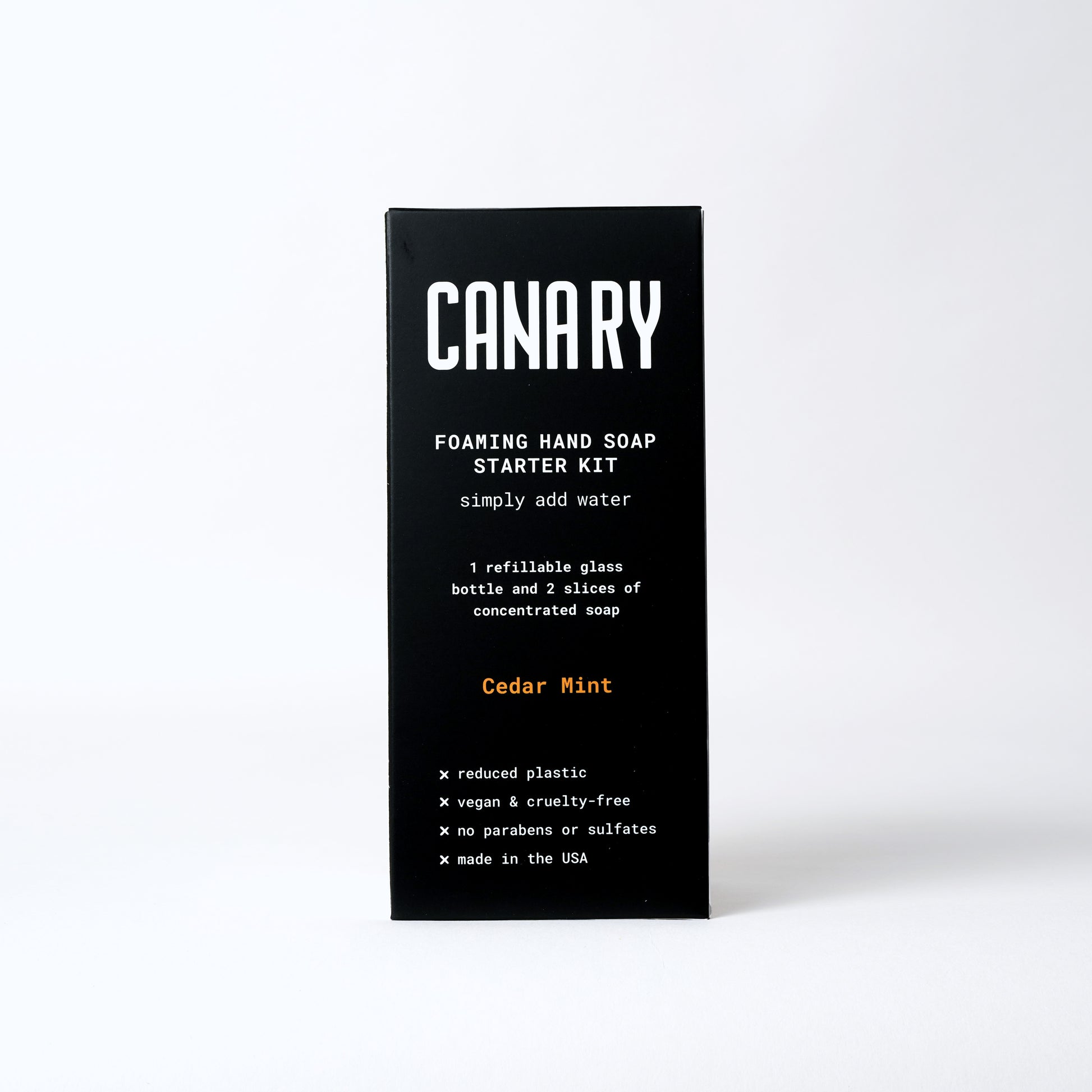 Back Image of Cedar Mint Foaming Hand Soap Starter Kit.