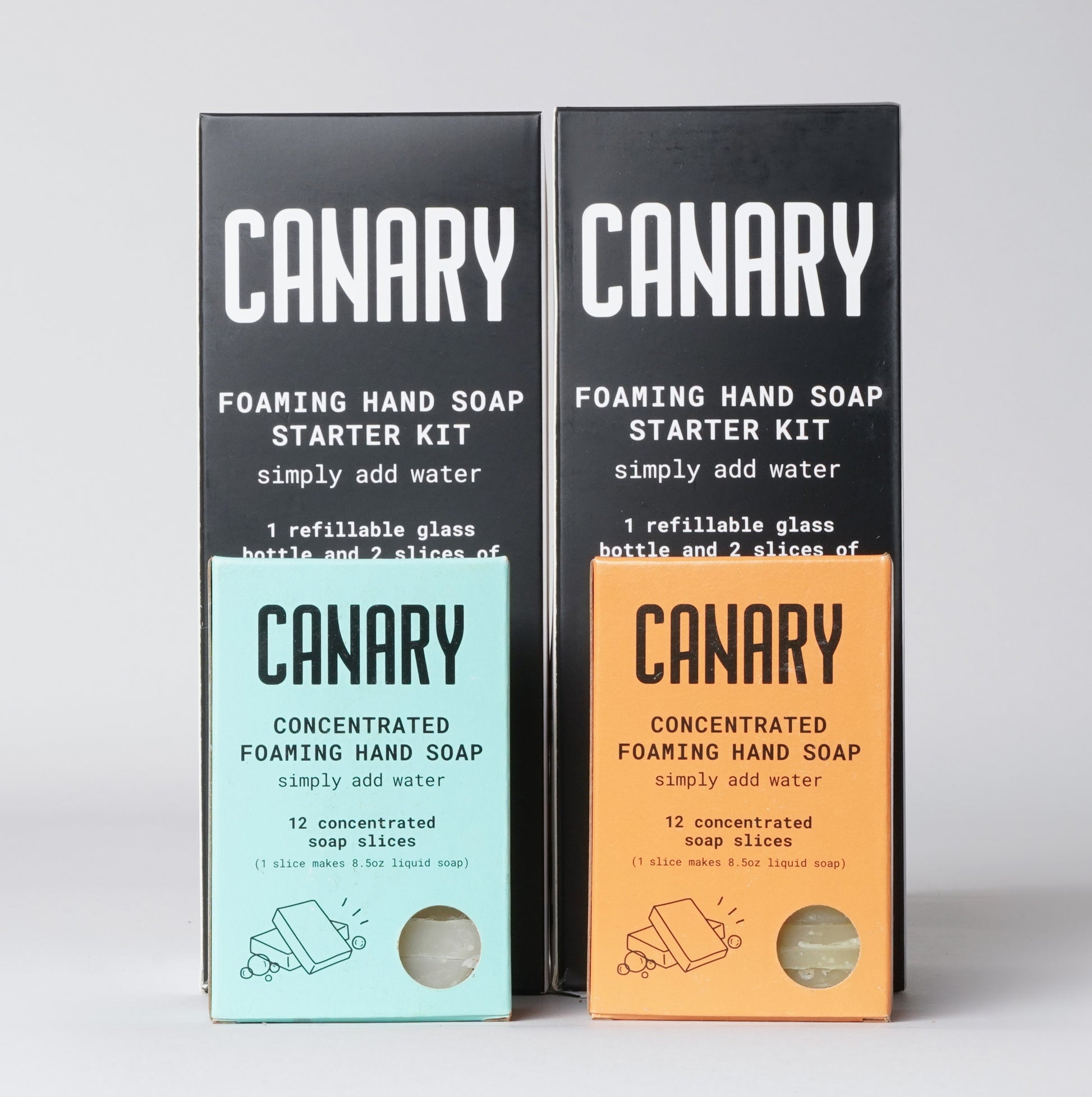 Concentrated Foaming Hand Soap Double Bundle. Two Starter Kits and Two Refill Bars