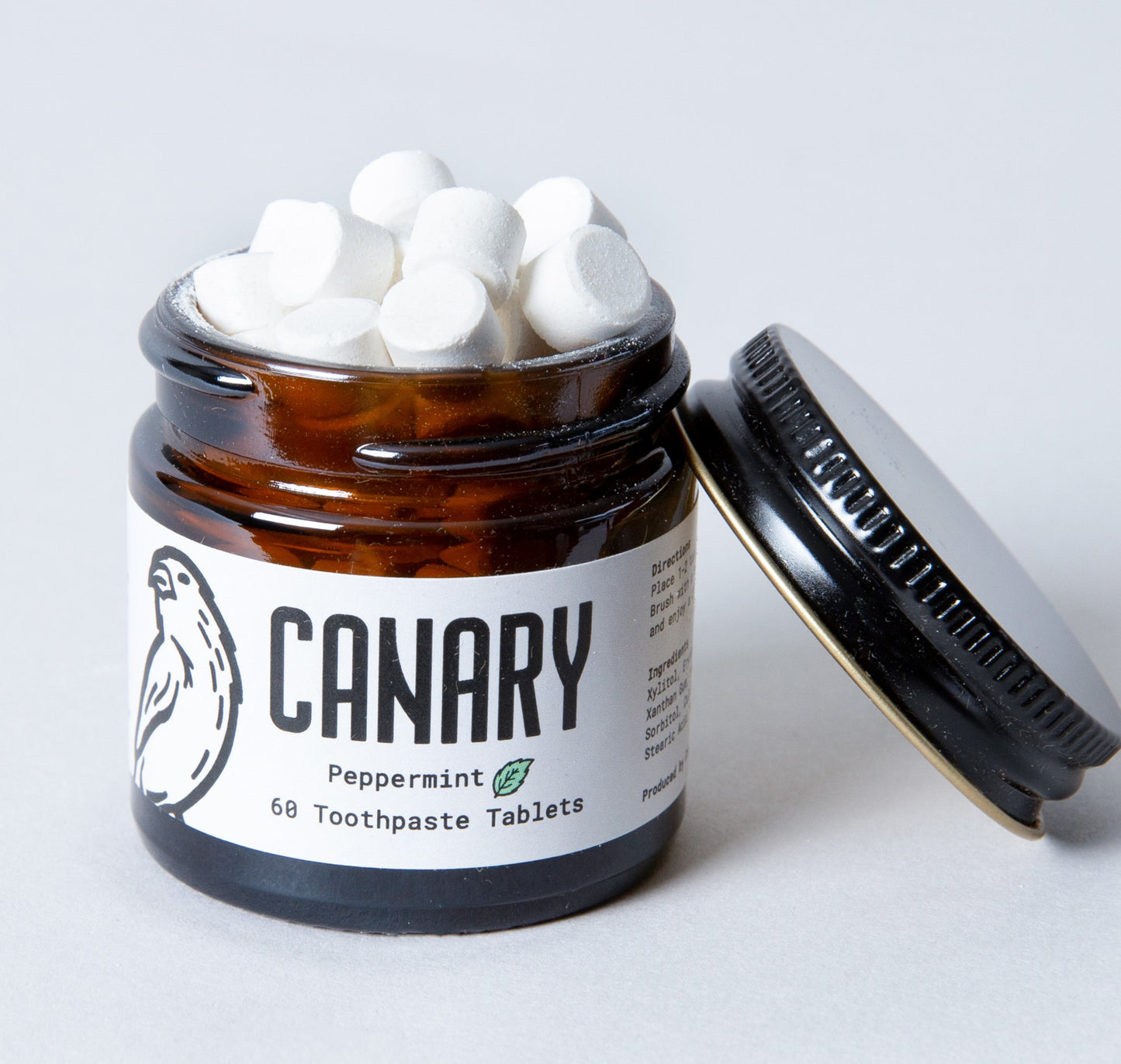 Canary Peppermint Toothpaste Tablets, 60 count, one month supply