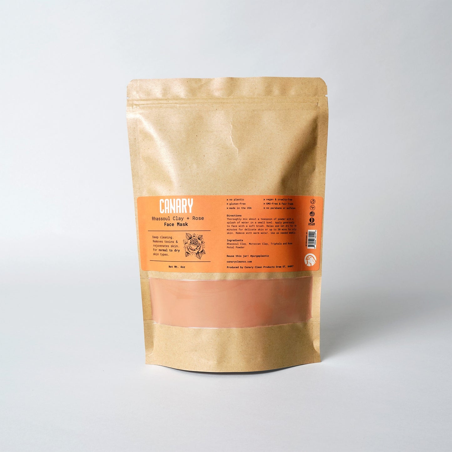 Our natural clay Facial masks are sold in 2lb Bulk Bags. Rhassoul Clay + Rose mix.
