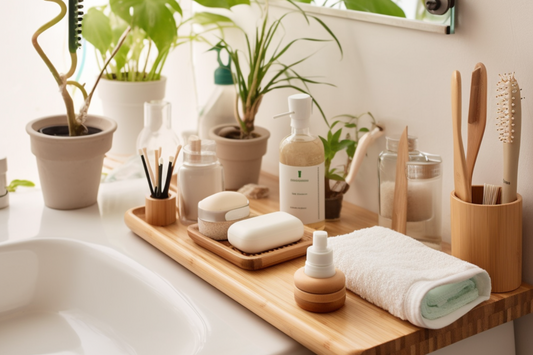 Plastic Free products in a bathroom