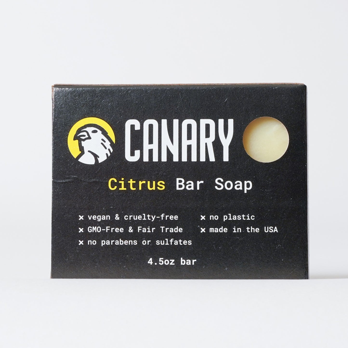 Canary Citrus Bar Soap in plastic-free packaging