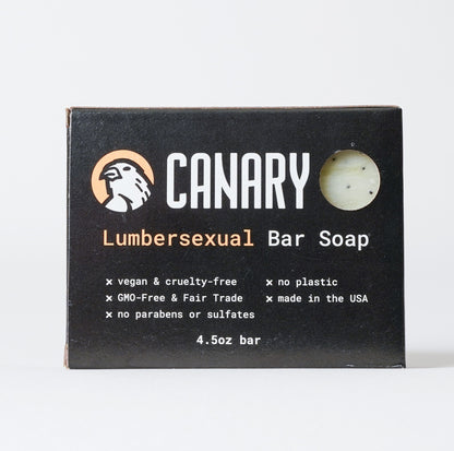 Canary Lumbersexual Bar Soap in plastic-free packaging