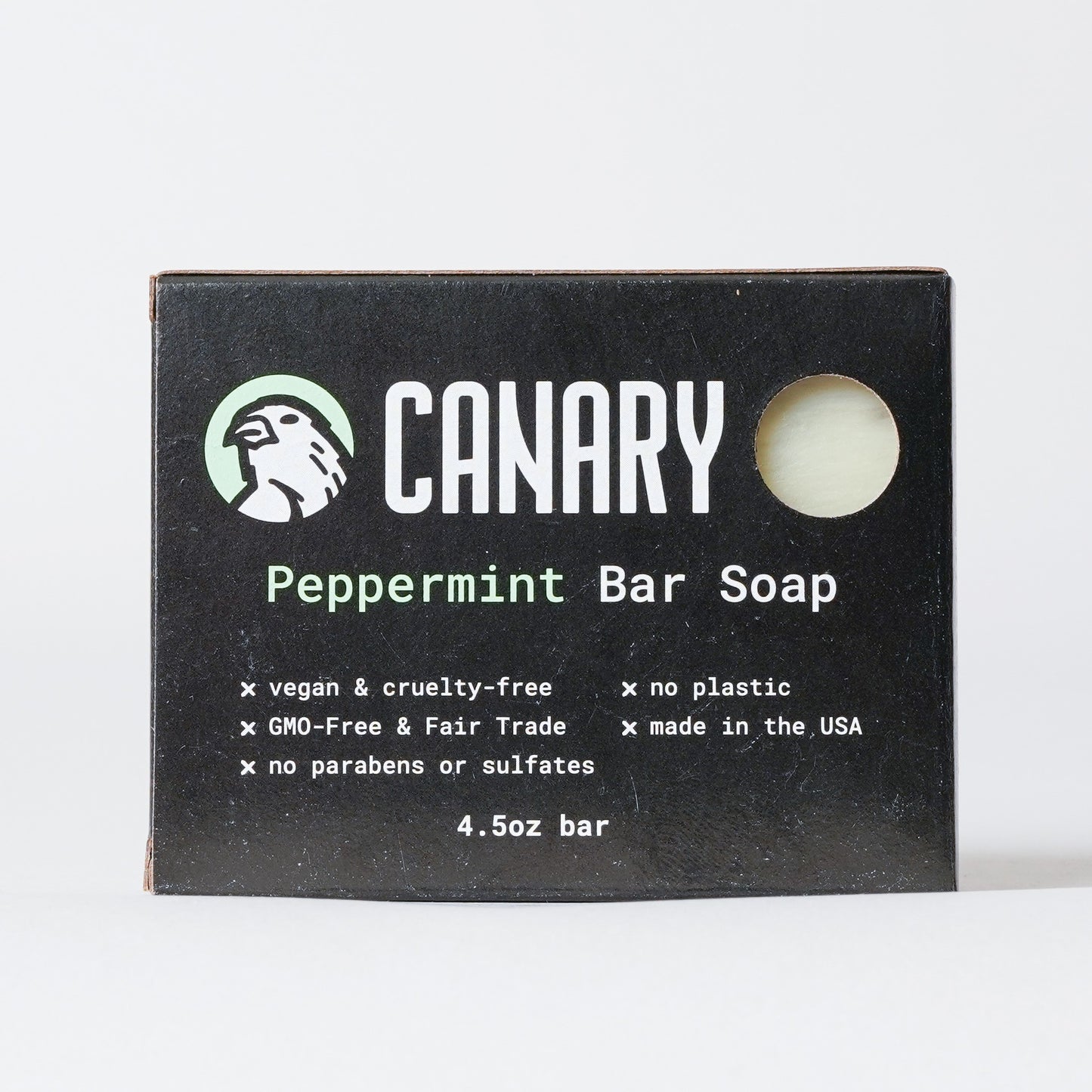 Canary Peppermint Bar Soap in plastic-free packaging