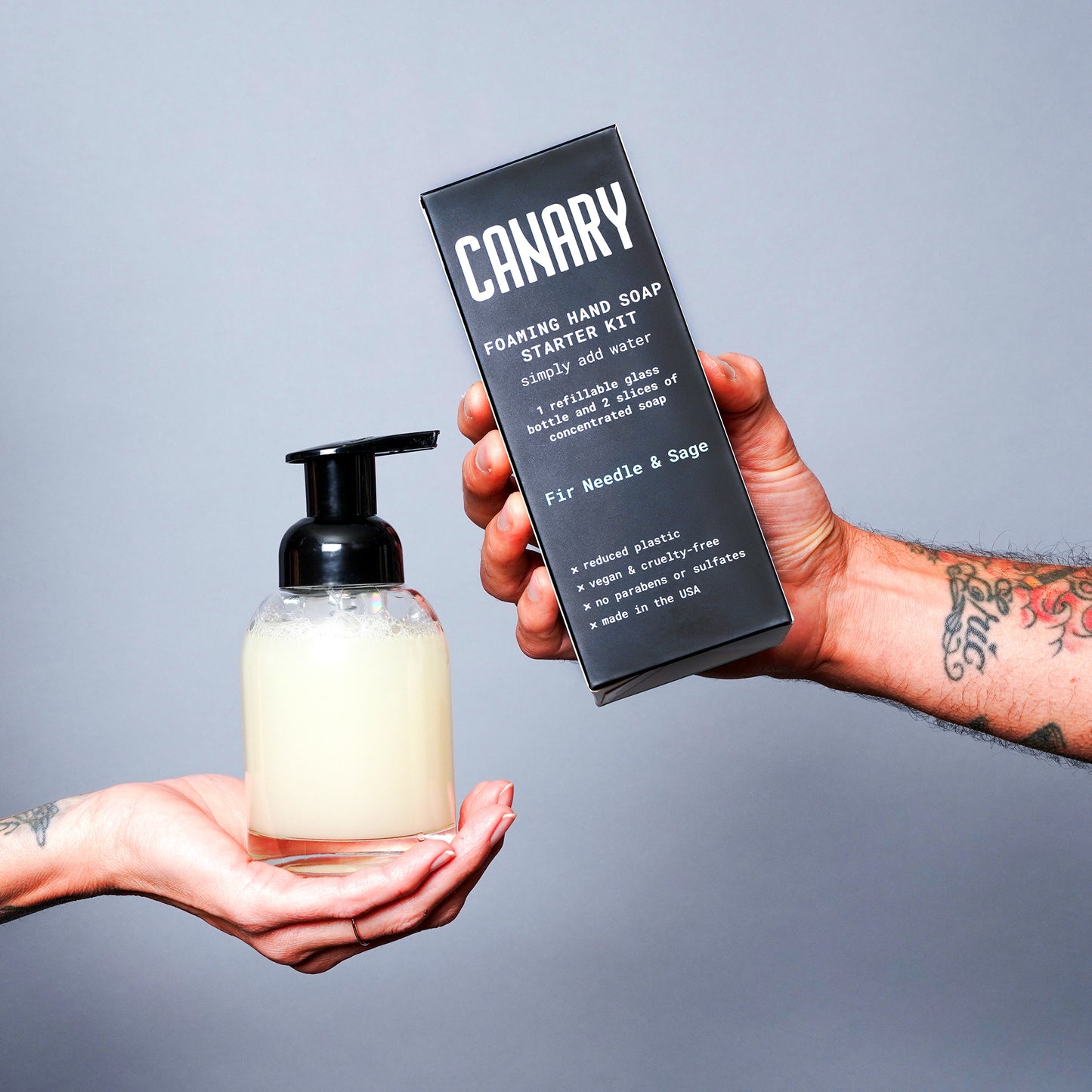 Canary Concentrated Foaming Hand Soap Kit. Bottle and Soap Slices Included