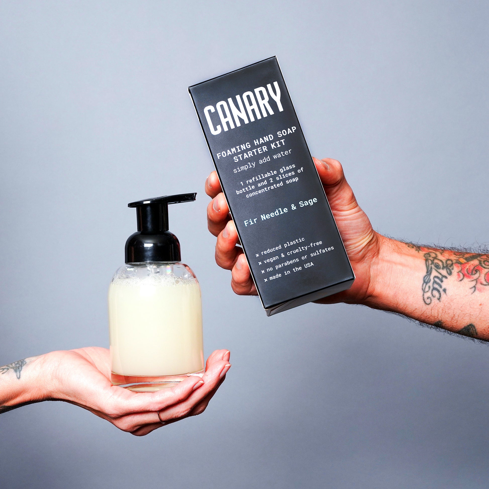 Canary Concentrated Foaming Hand Soap Kit. Bottle and Soap Slices Included