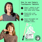 Image of Step by Step guide on How to Use Canary Toothpaste Tablets. With Bamboo Toothbrush and Sustainable packing Peppermint Flavored Toothpaste Tablets 63 count. Adult Women with toothpaste tablet and young girl using bamboo toothbrush.