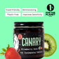 Image of Canary Strawberry Kiwi Toothpaste tablets with text highlighting benefits of product