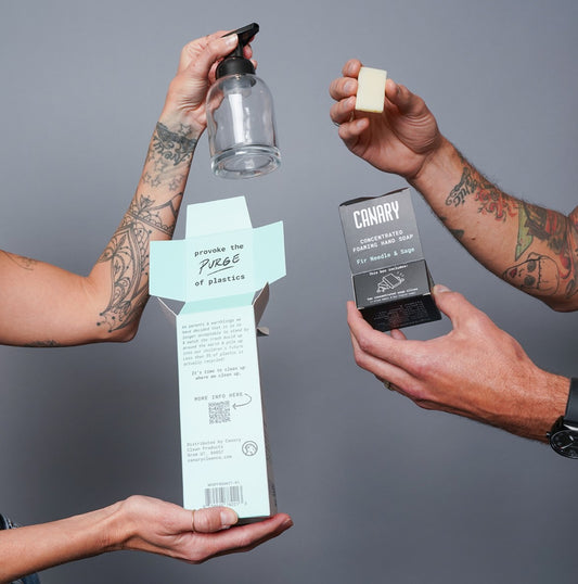 Unboxing of the Canary Concentrated Foaming Hand Soap Kit. Bottle and Soap Slices Included